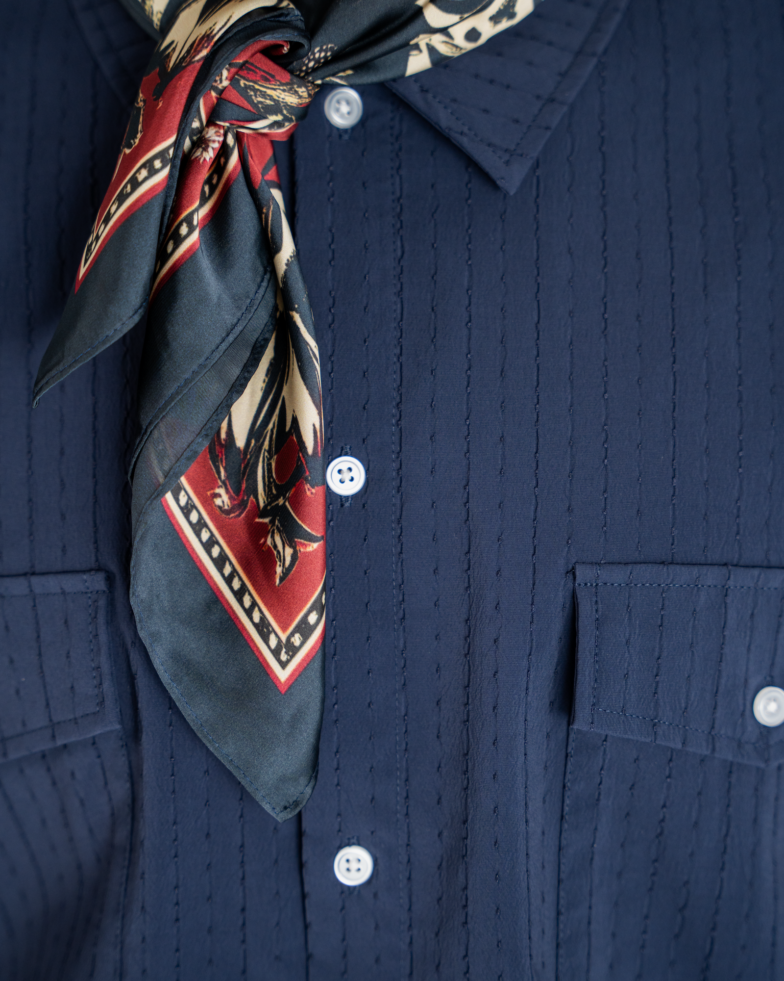 Men's SC Western Shirt in Navy Blue - Stylish Cowboy Shirt for Casual Wear, Rodeo, and Country Music Events