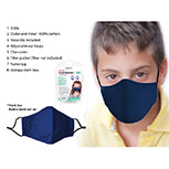 BODICO Kids Blue Washable Face Mask - Reusable Cloth Mask for School, Travel & Daily Protection - 84327
