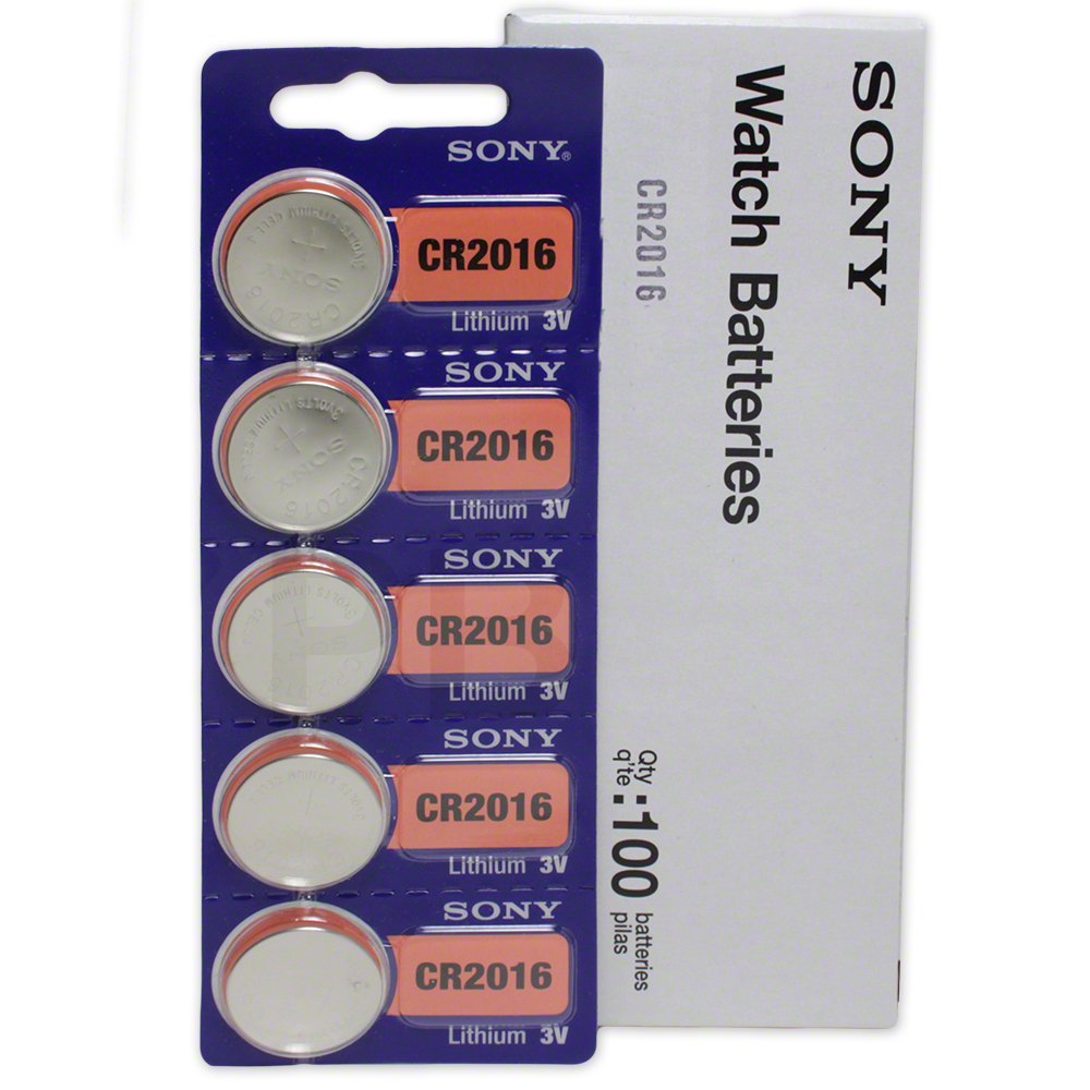 Sony CR2016 3V Lithium Coin Battery - 500 Pack - Genuine Sony OEM Batteries for Watches, Calculators, Key Fobs & Medical Devices