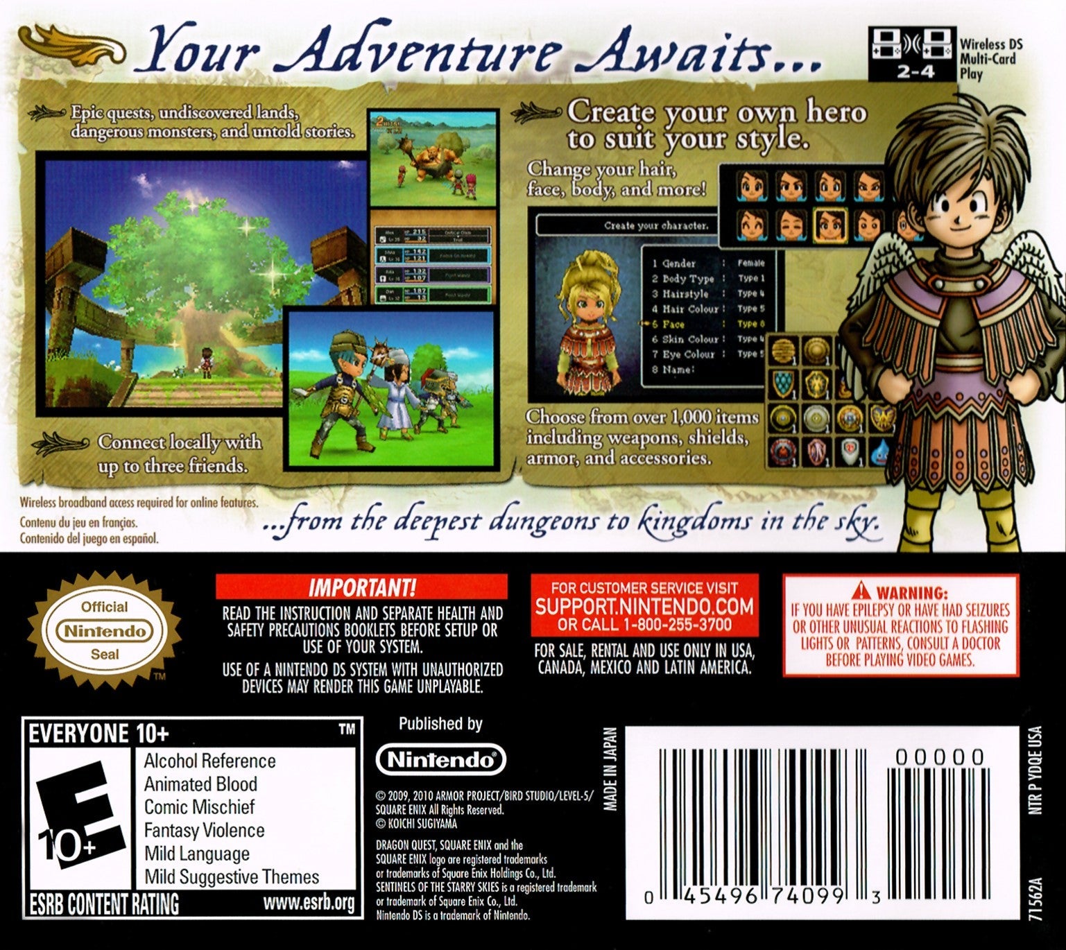 Dragon Quest IX: Sentinels of the Starry Skies - Nintendo DS RPG Adventure Game - Epic Fantasy Quest for Solo & Multiplayer Gaming