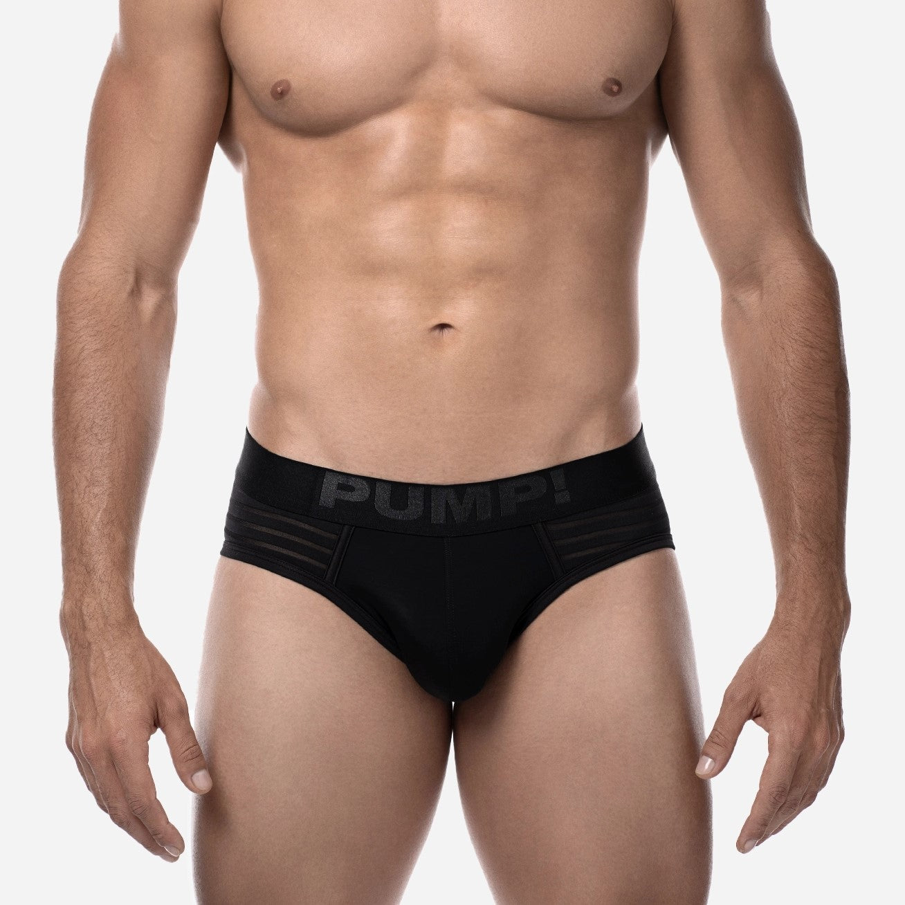 PUMP! Whisper Mesh Brief Black - Ultra Soft Breathable Underwear for Men - Perfect for Gym, Running & Everyday Comfort
