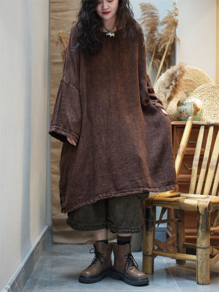 Stylish Women's Cotton Long Sleeve Fall Dress with Pockets - Perfect for Autumn Outfits, Office Wear & Casual Dates