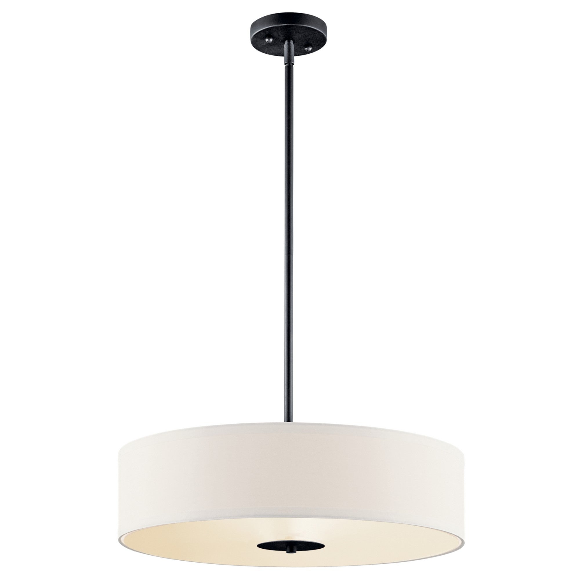 20-inch 3-Light Convertible Pendant/Semi-Flush Mount Ceiling Light Fixture - Black Finish - Perfect for Kitchen Island, Dining Room, or Entryway Lighting