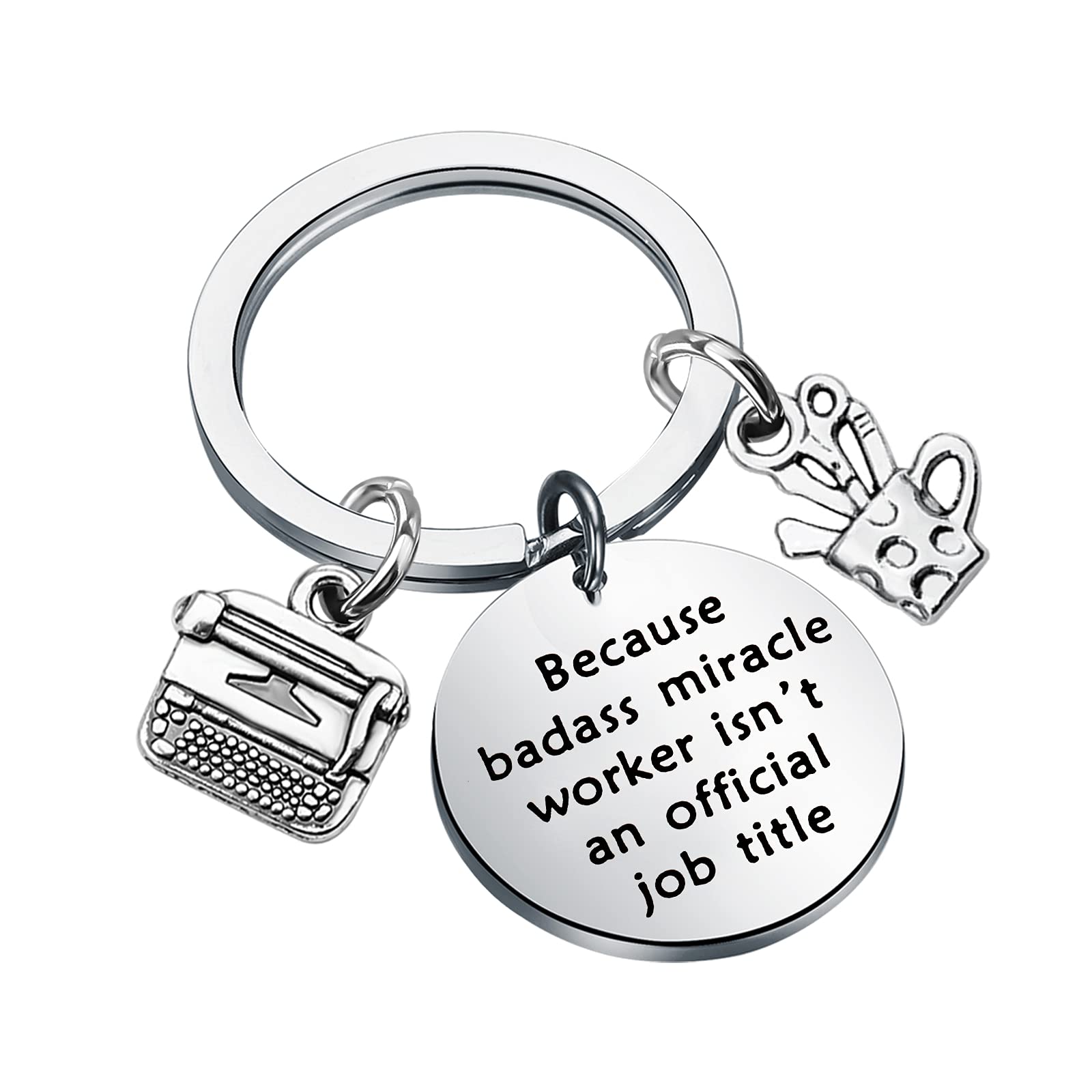 Bobauna Administrative Assistant Keychain - Cute Secretary Gift for Employees, Coworkers, Boss - Perfect for Office, Work Anniversary, Appreciation, Thank You Gifts (Use in Office, Meetings, Daily Work Life)