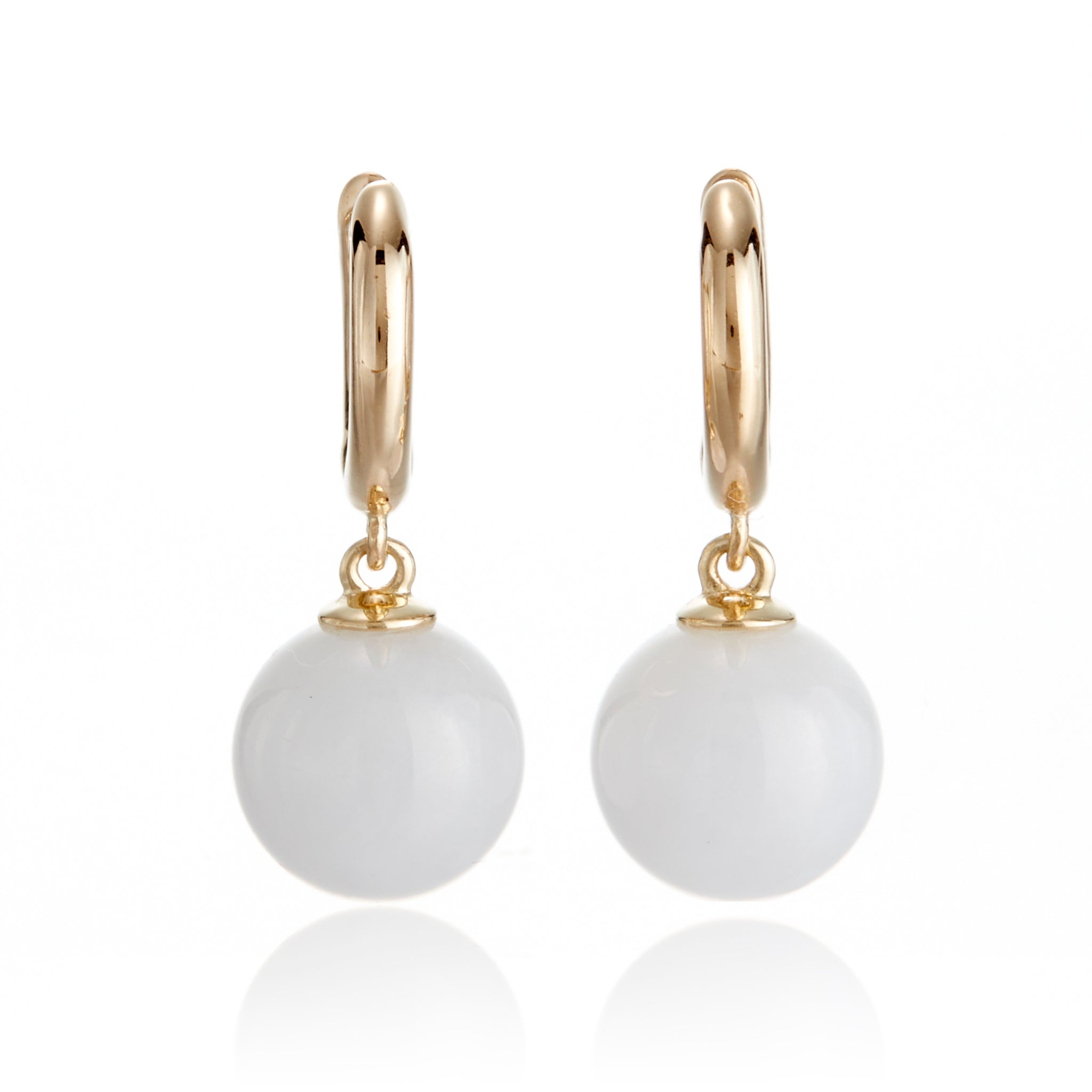 Elegant White Jade Soho Earrings - Handcrafted Sterling Silver Dangle Earrings for Women | Perfect for Weddings, Parties & Everyday Wear