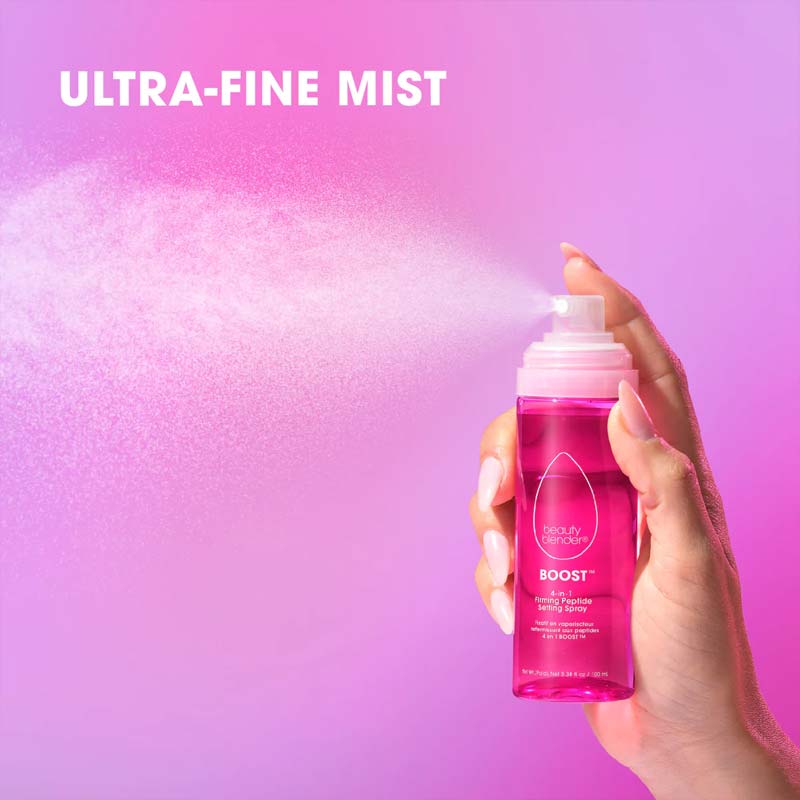 Beautyblender Boost 4-in-1 Firming Peptide Setting Spray | Makeup Setting & Hydrating Mist for Flawless Finish | Perfect for Bridal, Photo Shoots & Daily Wear