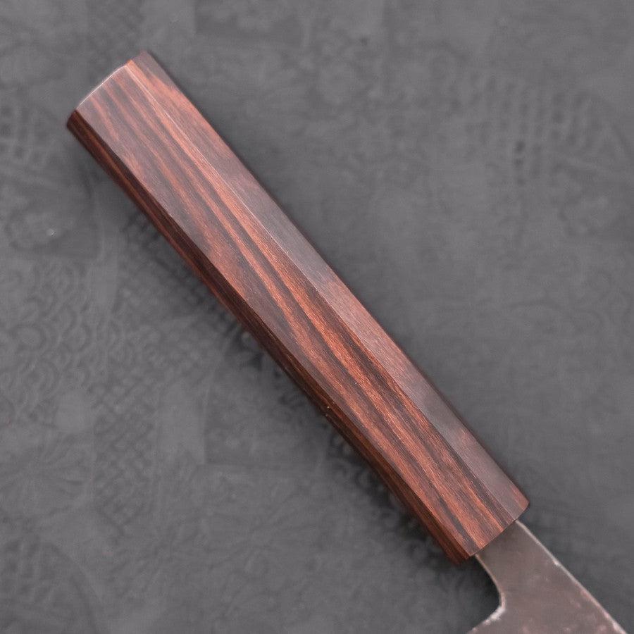 Premium Santoku Knife - Blue Steel #2 Kurouchi Finish with Ebony Handle - 165mm Japanese Chef Knife for Slicing, Dicing, and Chopping Vegetables, Meat, and Fish - Ideal for Home Cooks and Professional Chefs