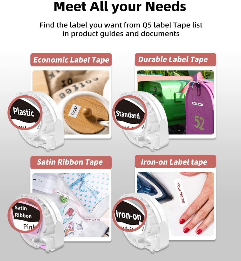 Phomemo Bluetooth Label Maker - Portable Inkless Label Printer with Multiple Templates, Rechargeable Mini Labeler for Office & Home Organization | Works with Smartphones | Includes Label Refills | Perfect for Organizing Files, Pantry & Storage