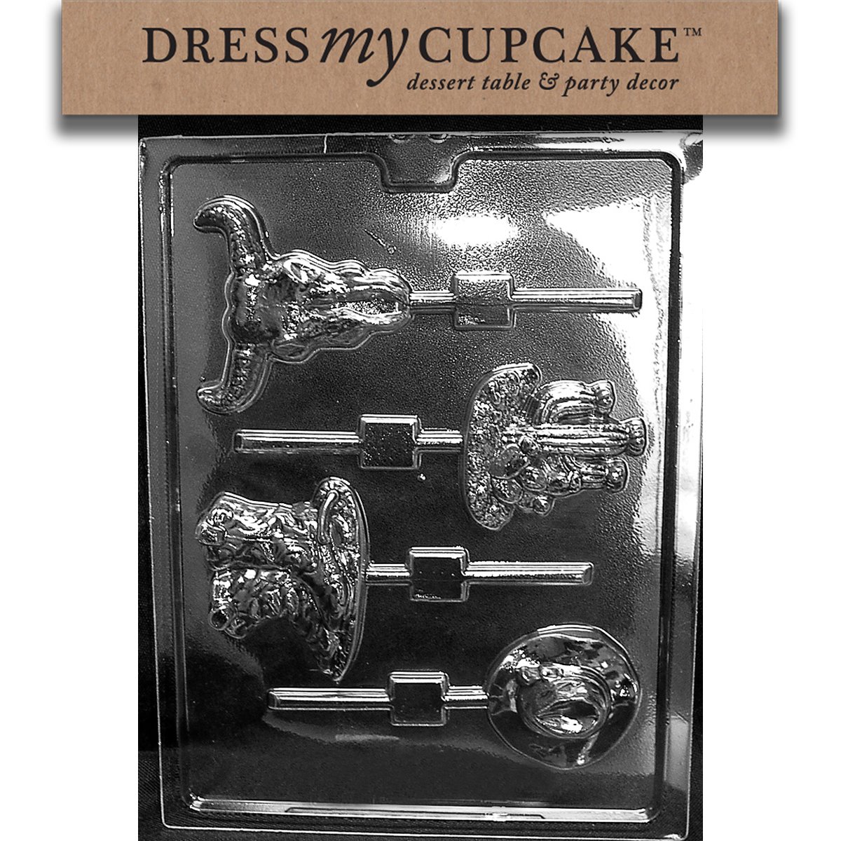Western Theme Chocolate Candy Mold for Cupcakes & Lollipops - Perfect for Birthday Parties, Baby Showers & Holiday Baking Decorations