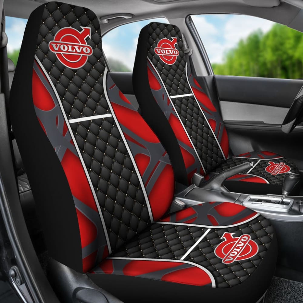 Premium Volvo Black & Red Themed Car Seat Covers 210901 - Custom Fit for Volvo Models, Durable & Stylish Protection - Perfect for Daily Commutes, Road Trips & Car Enthusiasts
