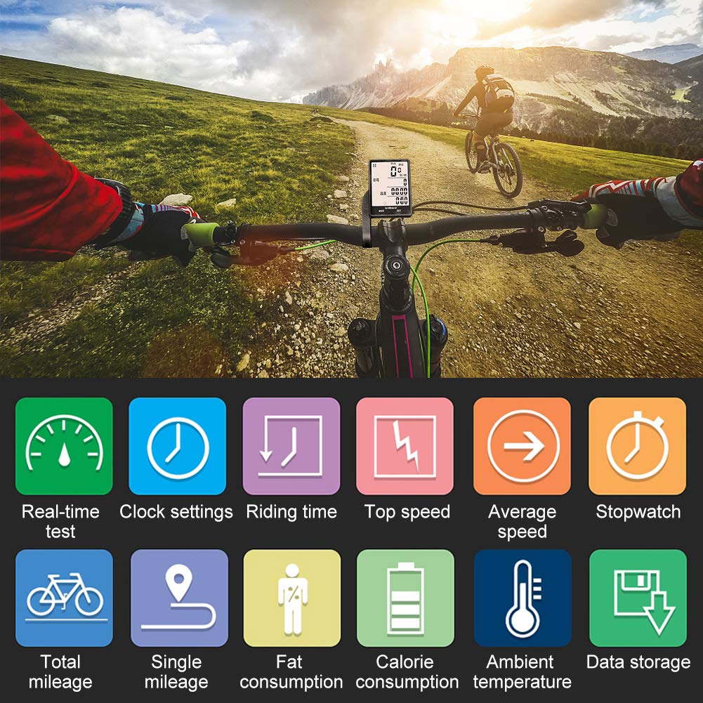 Wireless Bike Computer with Waterproof Odometer - 2.8