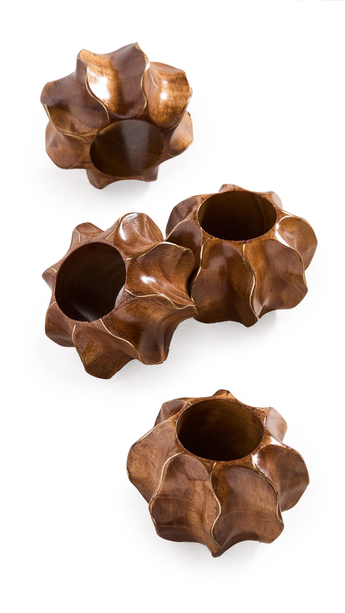 Kim Seybert Elegant Set of 4 Twist Napkin Rings for Women - Premium Tableware for Dinner Parties, Weddings & Holiday Decor