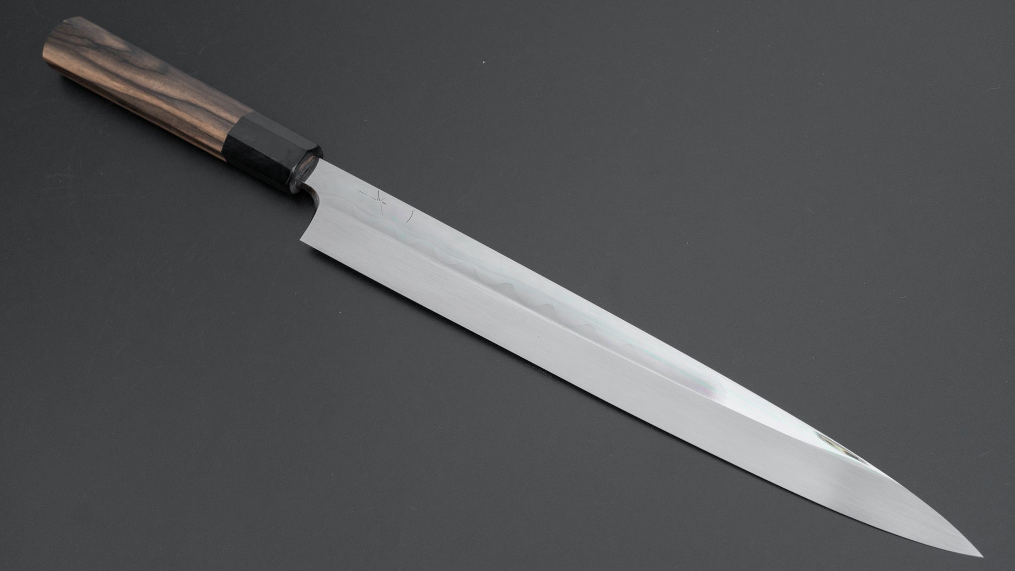 Premium Hitohira Togashi Blue #2 Steel Notaremon Mizu Honyaki Yanagiba Sushi Knife 300mm - Kurokaki Persimmon Wood Handle with Saya - Perfect for Sushi Chefs & Japanese Cuisine Lovers