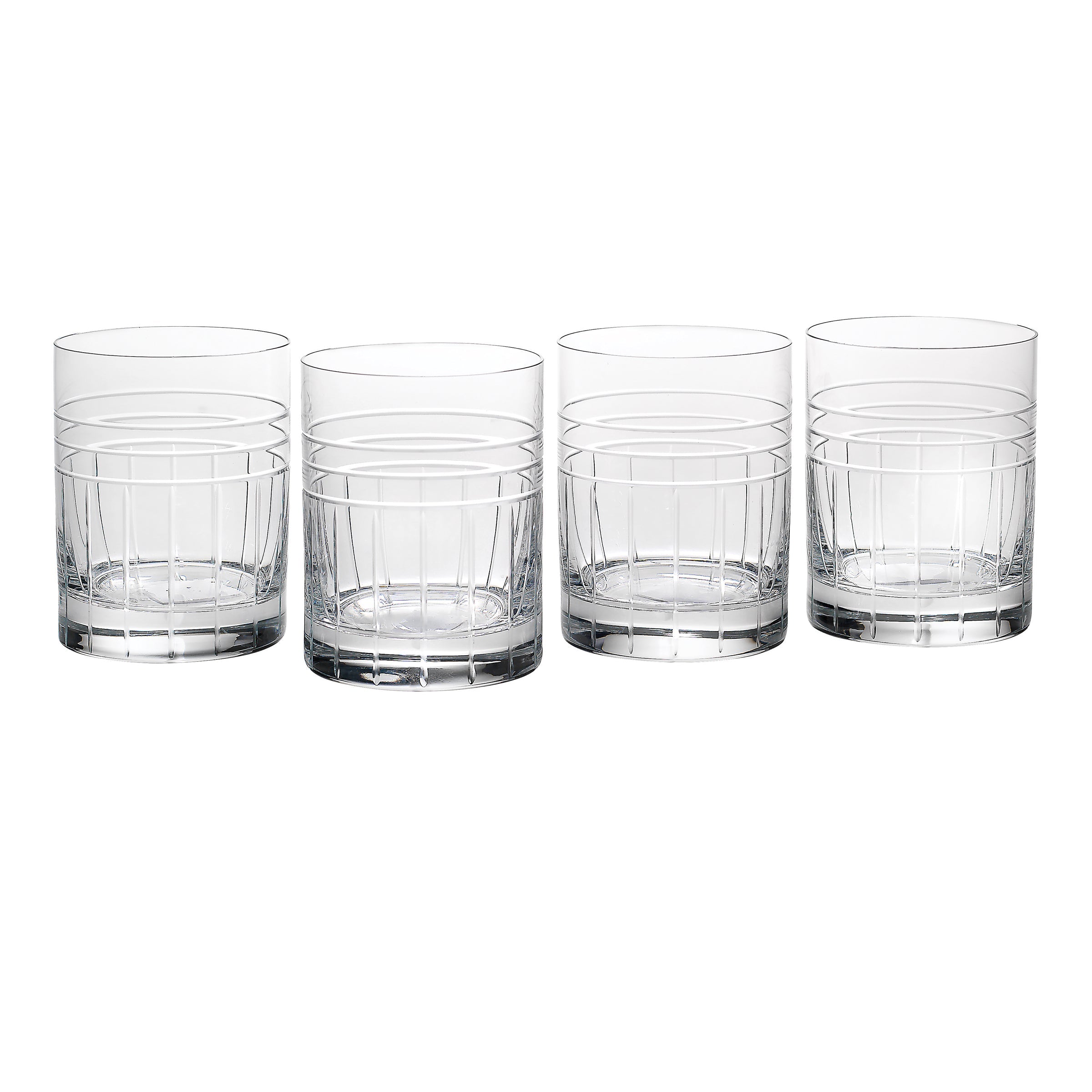 Premium Tempo Crystal DOF Glasses Set of 4 - Shatterproof Drinkware for Cocktails, Wine & Beverages - Perfect for Home Bars, Parties & Restaurants