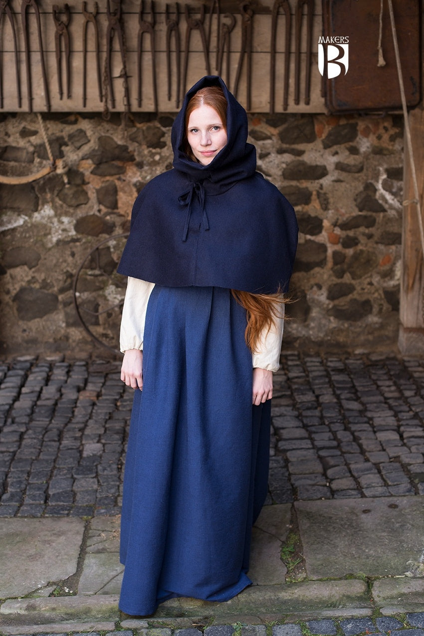 Dark Blue Cowl Neck Sweater for Women - Cozy Winter Knit Pullover for Casual Wear & Layering