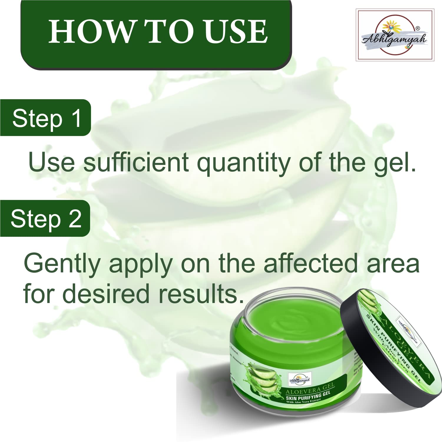 **ABHIGAMYAH Aloe Vera Gel for Face & Body - 100% Pure, Non-Sticky, No Parabens & Sulfates (100g) - Hydrating & Soothing for Sunburn, Dry Skin & After Shave Care**
