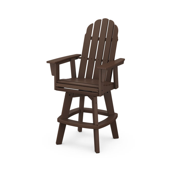 POLYWOOD Vineyard Curveback Adirondack Swivel Bar Chair - Outdoor Patio Furniture for Poolside, Garden & Backyard Relaxation