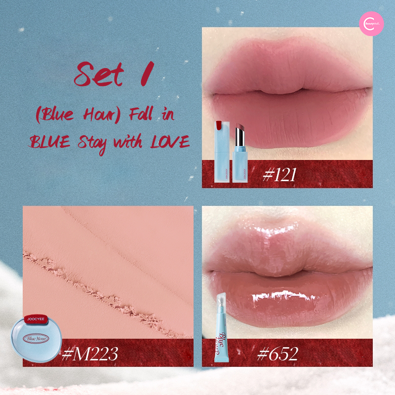 Joocyee Winter Blue Tone Series Makeup Set - All-in-One Cosmetics Kit for Eyeshadow, Blush & Lipstick | Perfect for Holiday Parties & Winter Makeup Looks