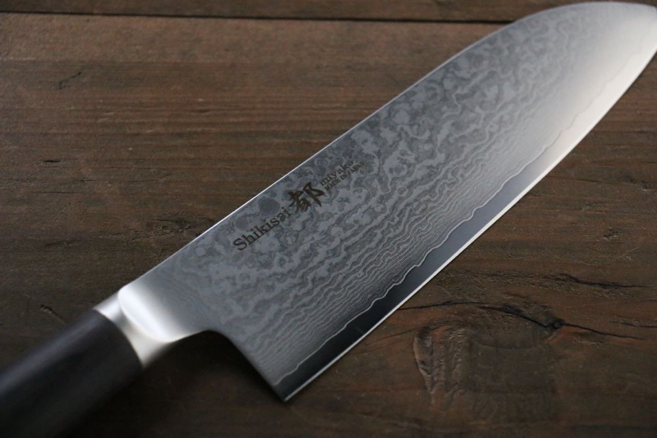 Premium Miyako AUS8 33-Layer Damascus Santoku Knife 165mm - Japanese Kitchen Knife for Professional Chefs & Home Cooking - Perfect for Slicing, Dicing & Chopping Vegetables, Meat & Fish