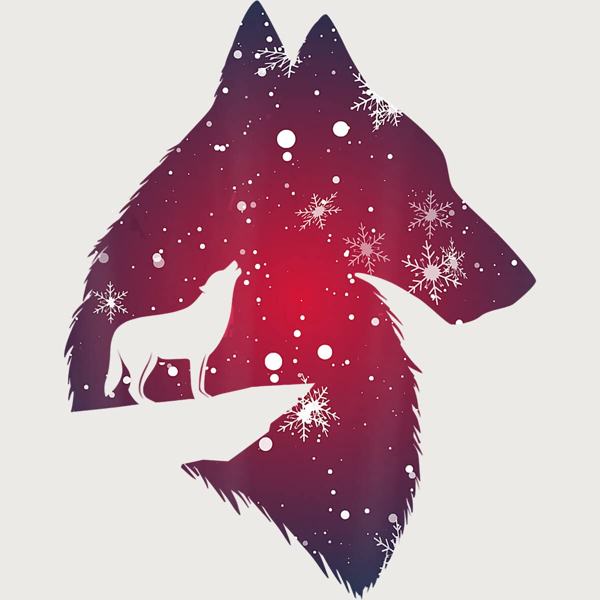 Funny Christmas Wolf with Snowfall T-Shirt for Men, Women, Kids & Babies | Cute Holiday Graphic Tee for Family Matching, Gift Giving & Winter Outfits