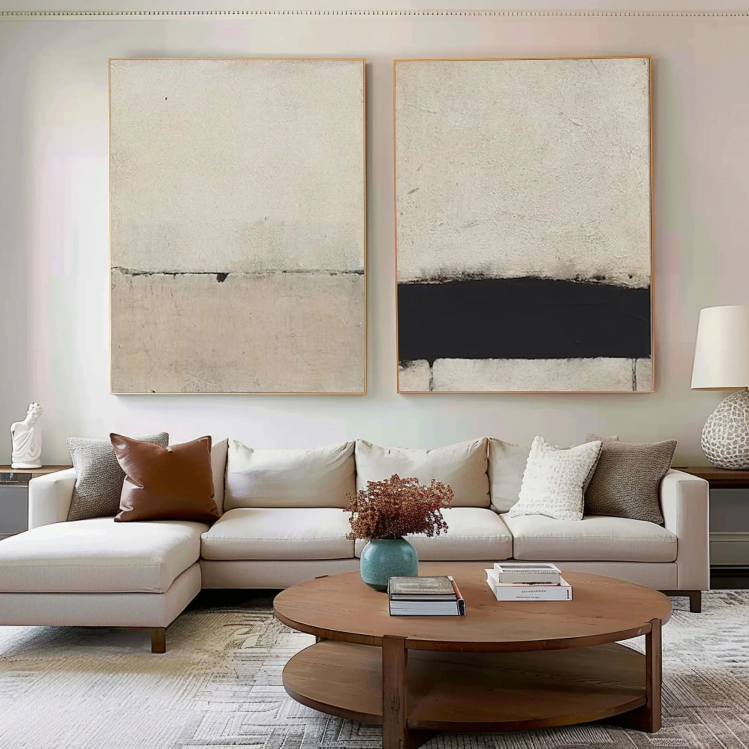 Abstract Tranquility Set of 2 Wall Art Paintings - Modern Minimalist Canvas Prints for Living Room, Bedroom & Office Decor #WS254 | Perfect for Home, Apartment & Workspace Aesthetic Enhancement