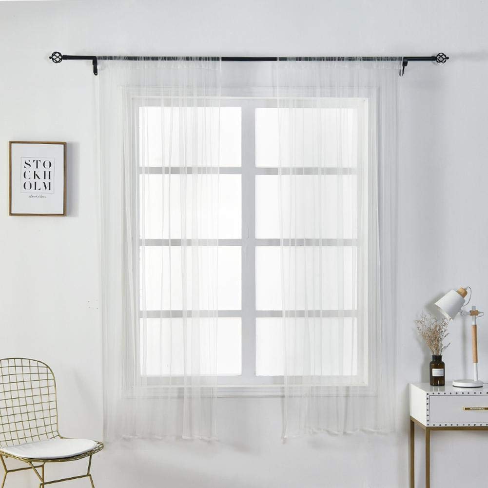 Diamondo 1x1.5m Blackout Window Curtains - Light Filtering Sheer Tulle Blinds for Living Room & Bedroom (White) - Perfect for Privacy, Sun Protection & Home Decor