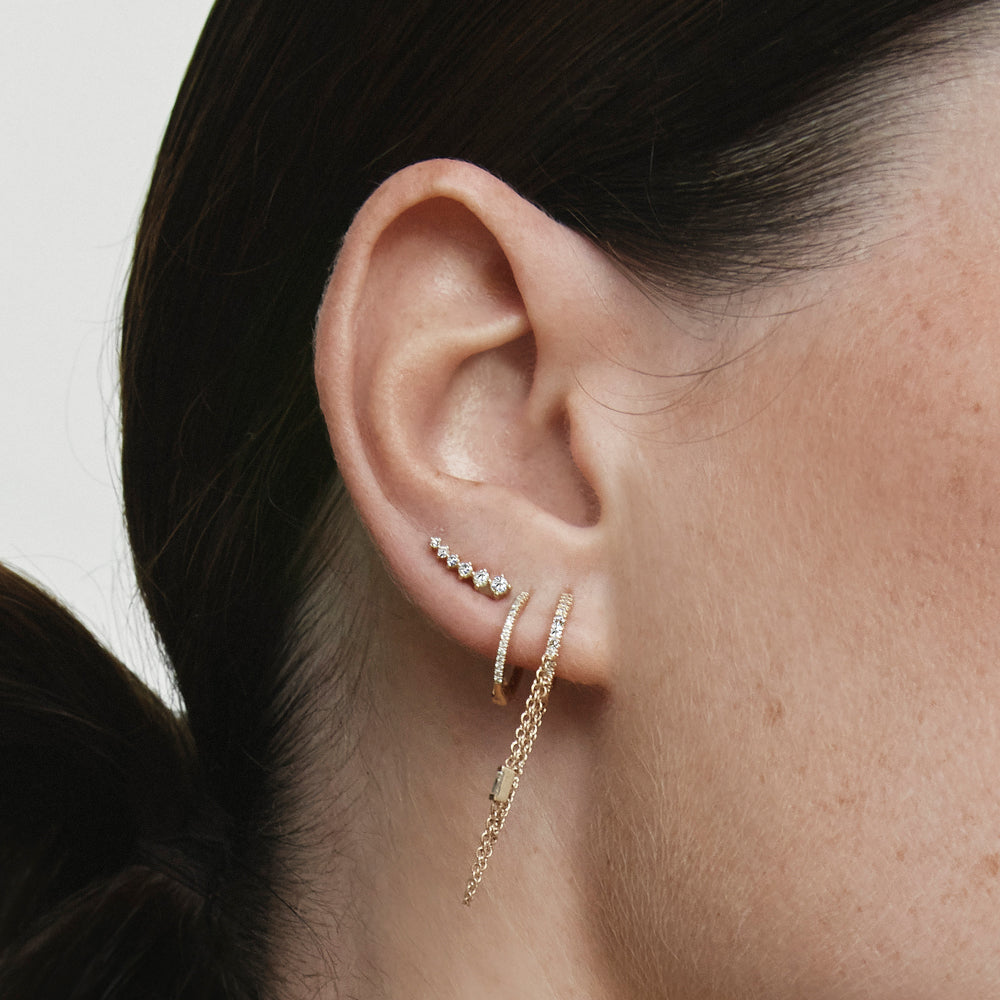 10k Gold Diamond Climber Stud Earrings for Women - Elegant Everyday & Party Jewelry Gift