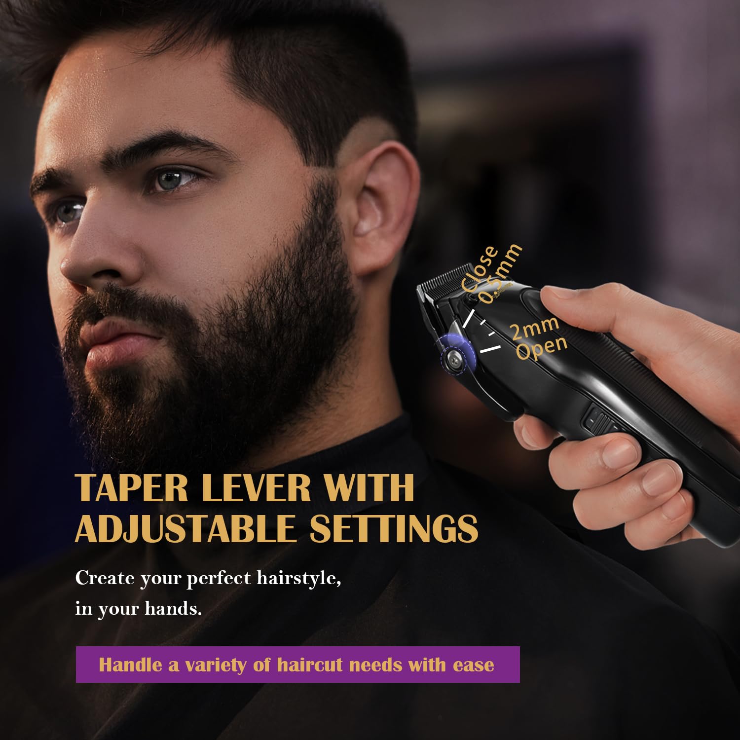 SUPRENT PRO Professional Hair Clippers for Men - Cordless Hair Trimmer with High Torque Brushless Motor & Detachable Blades - Barber Clipper Set with Charging Stand - Perfect for Home Haircuts, Salon Styling & Beard Grooming - Premium Gift Kit for Men