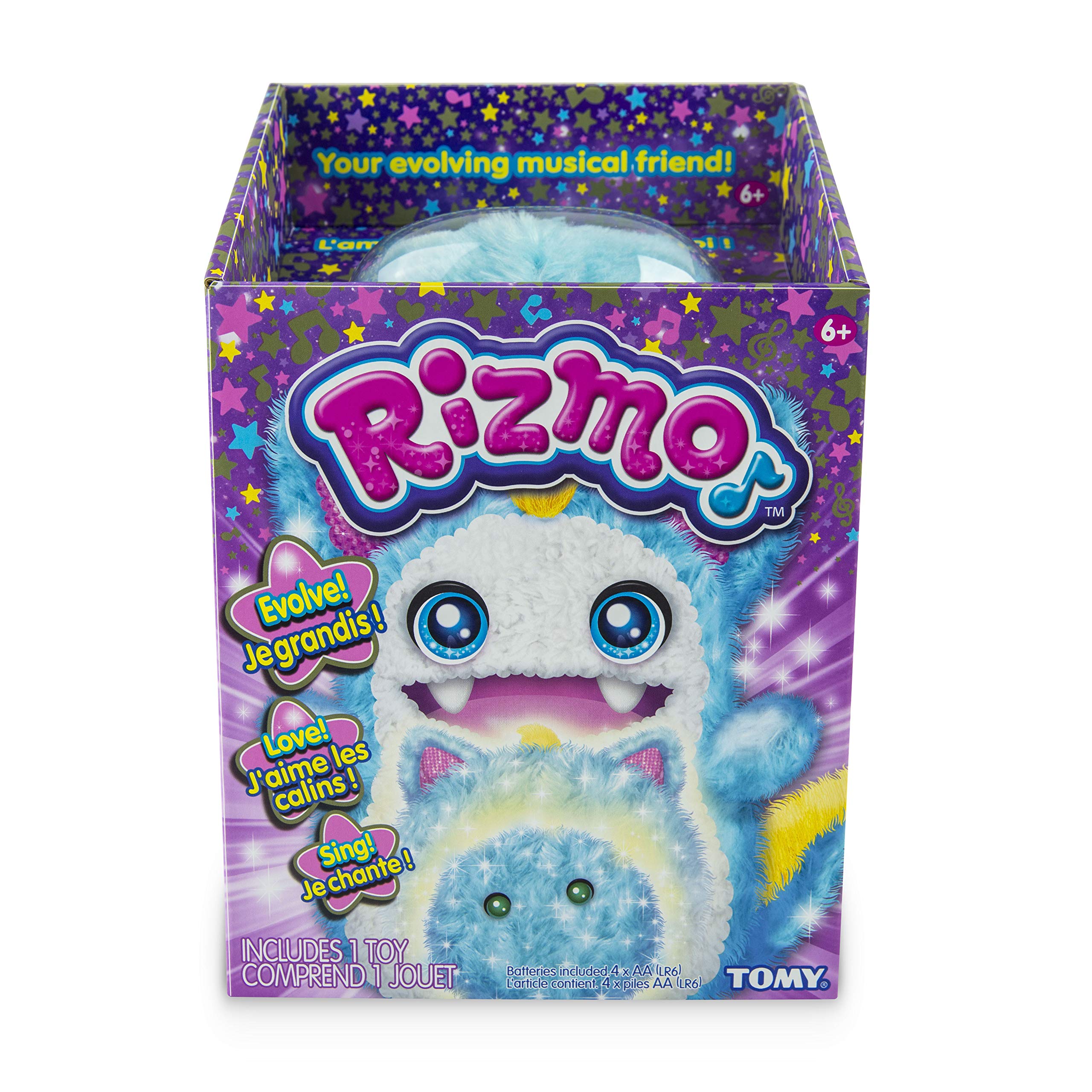Rizmo Interactive Evolving Musical Plush Toy with Fun Games, Aqua - Perfect for Kids' Playtime, Learning, and Bedtime Comfort
