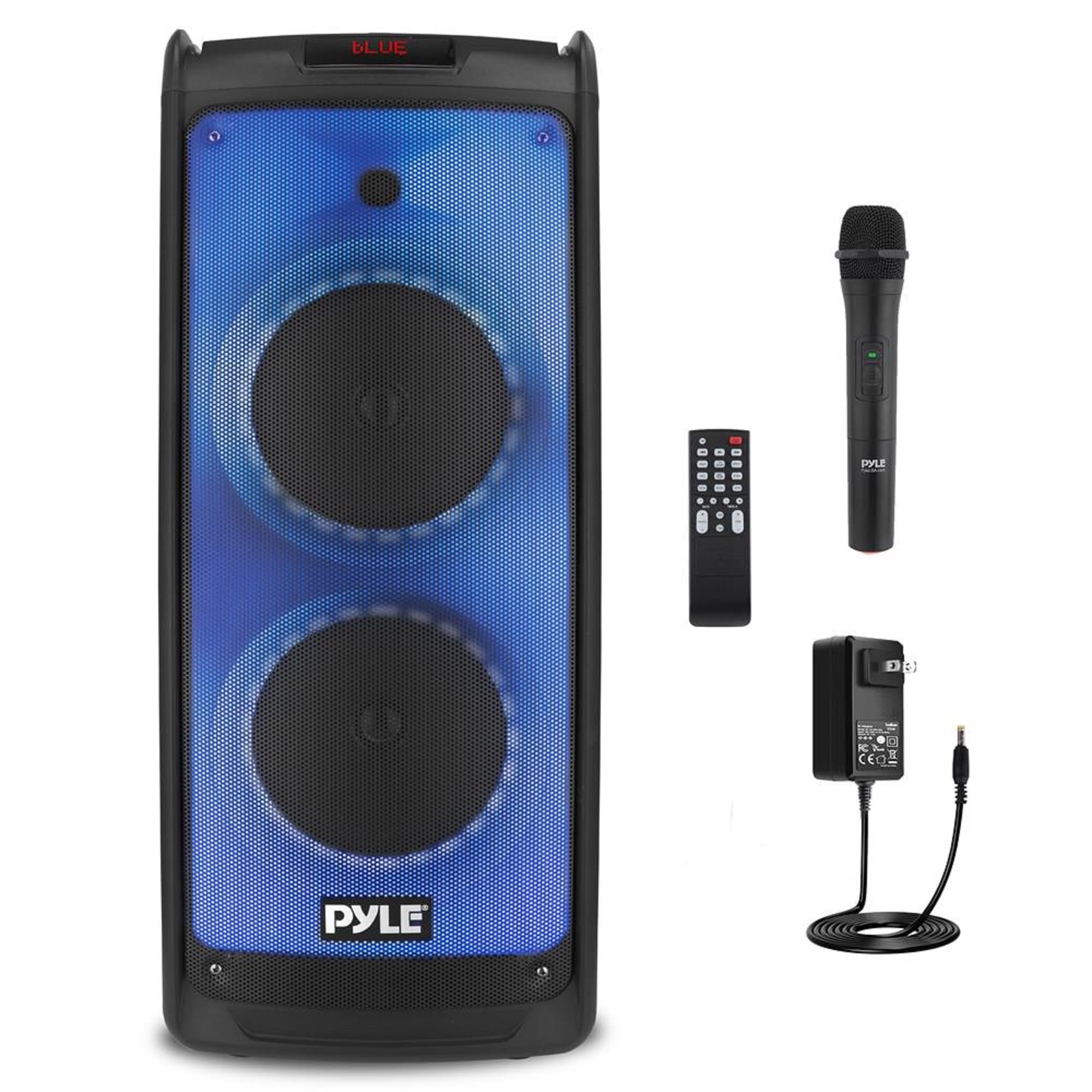 Pyle 500W Portable Bluetooth PA Speaker System - Rechargeable Indoor/Outdoor Stereo with Dual 8