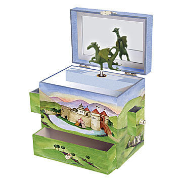 Enchanted Dragons Castle Music Box - Handcrafted Wooden Musical Gift for Kids & Collectors - Perfect for Bedtime, Nursery Decor & Fantasy Themed Parties