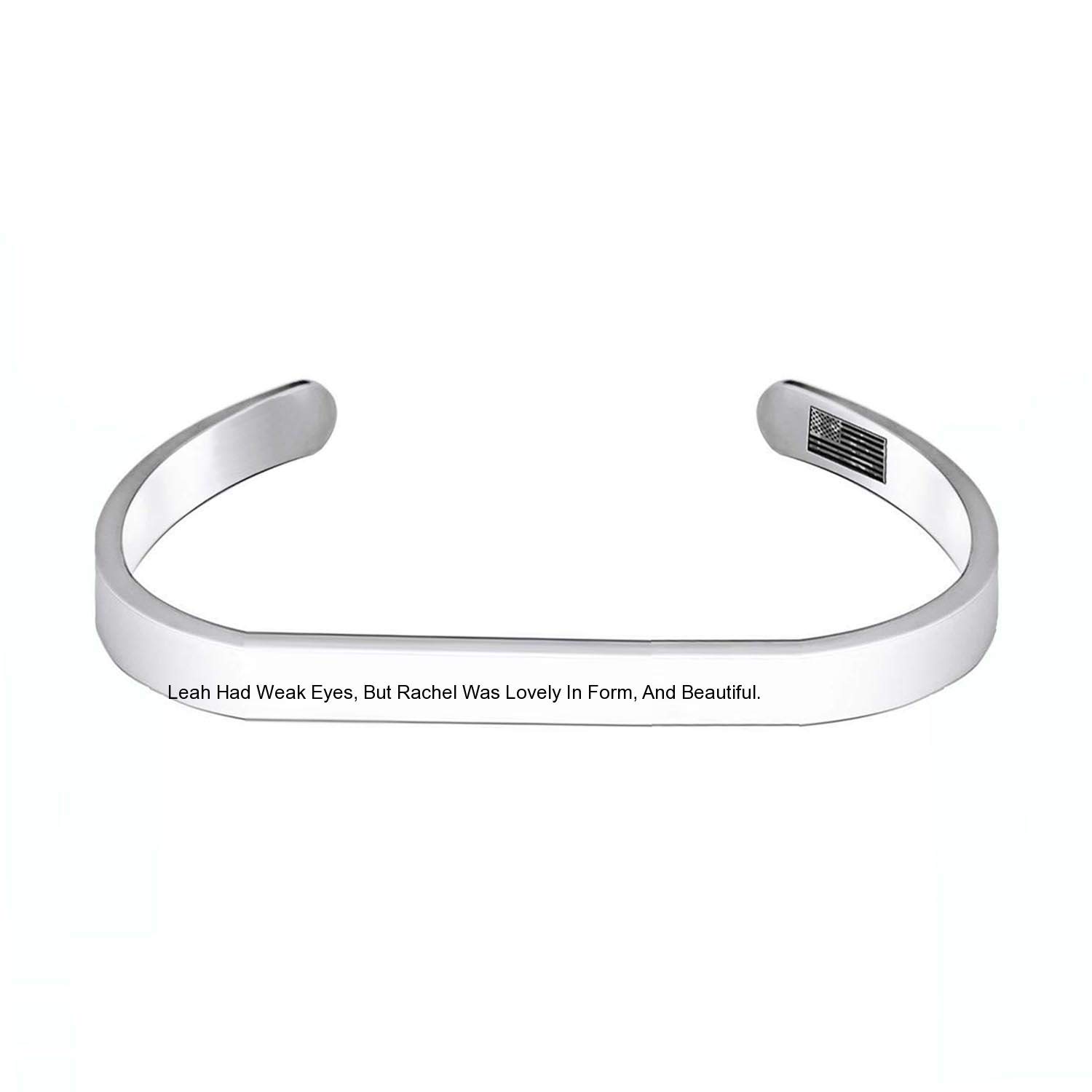 Engraved Inspirational Cuff Bangle Bracelet for Women - Stainless Steel Quote Jewelry - Perfect Birthday, Christmas Gift & Everyday Wear