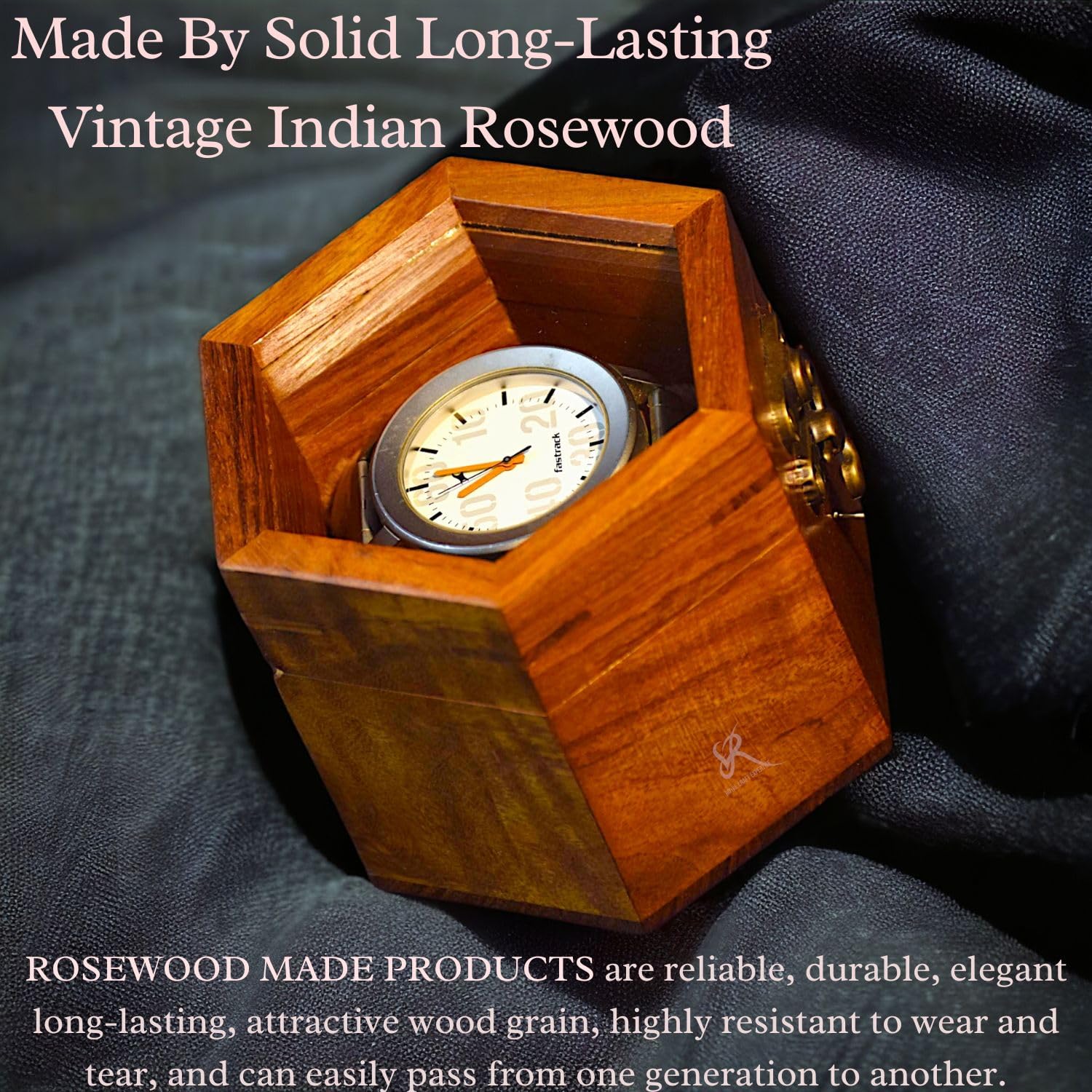 Premium Single Slot Watch Box for Men - Dark Rosewood Watch Display Case with Glass Lid | Luxury Watch Organizer & Travel Storage | Valentine's Gift for Him, Business & Home Decor Use