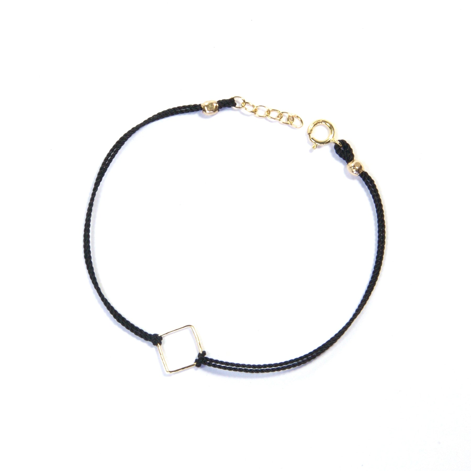 Elegant Silk Square Bracelet for Women - Black & Gold Jewelry for Casual & Formal Occasions