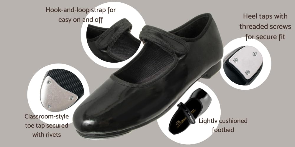 Best Unisex Kids Tap Shoes - Molly Jane Mary Jane Style for Dance Class & Performances | Lightweight & Comfortable for Ballet, Jazz, and Tap Dancing
