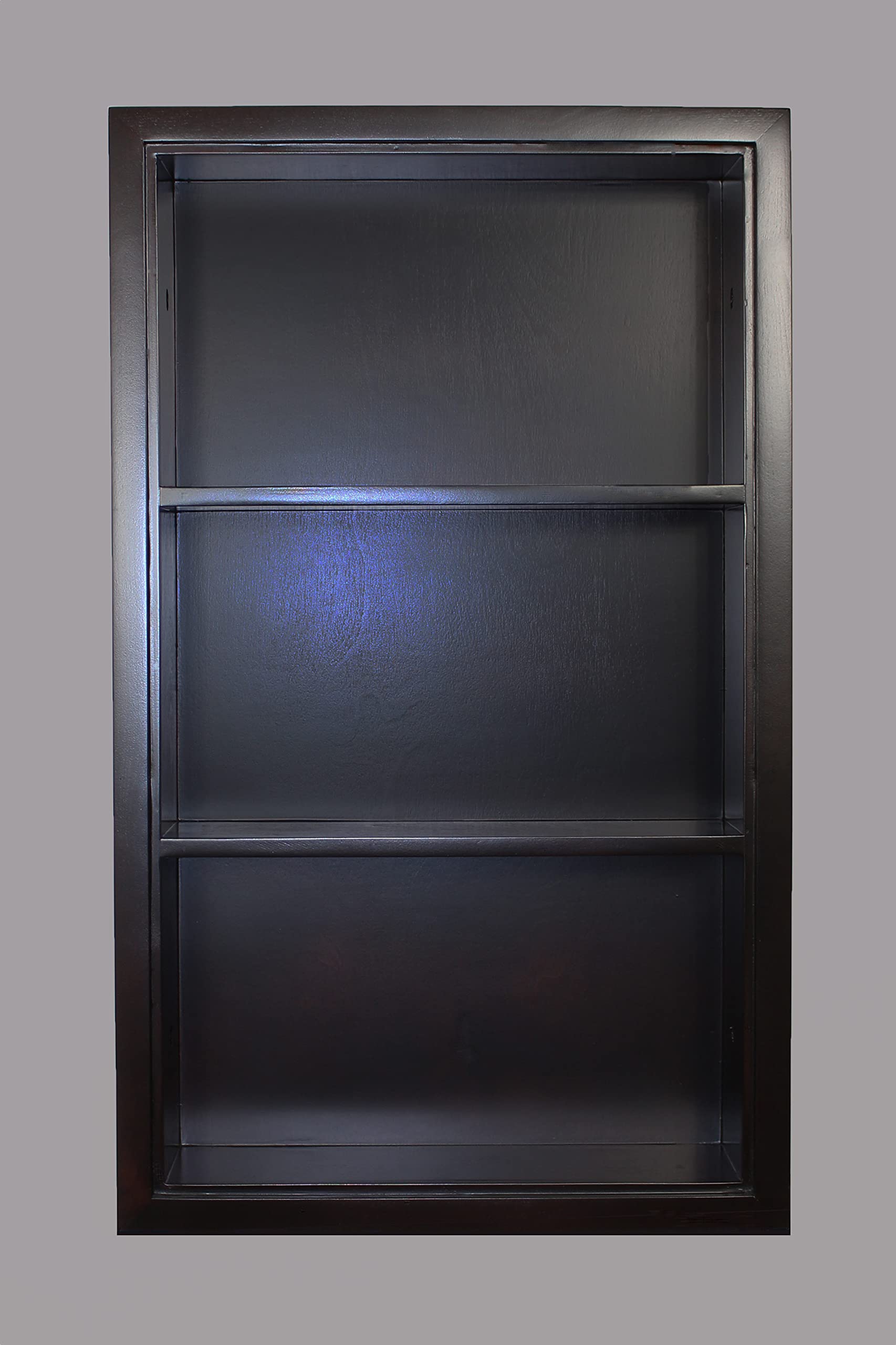 14x24 Sloane Recessed Wall Niche Medicine Cabinet - Solid Wood Bathroom Storage Shelf Insert (No MDF) - Made in North America - Dark Brown Plain Back - Perfect for Bathroom Organization & Modern Home Decor
