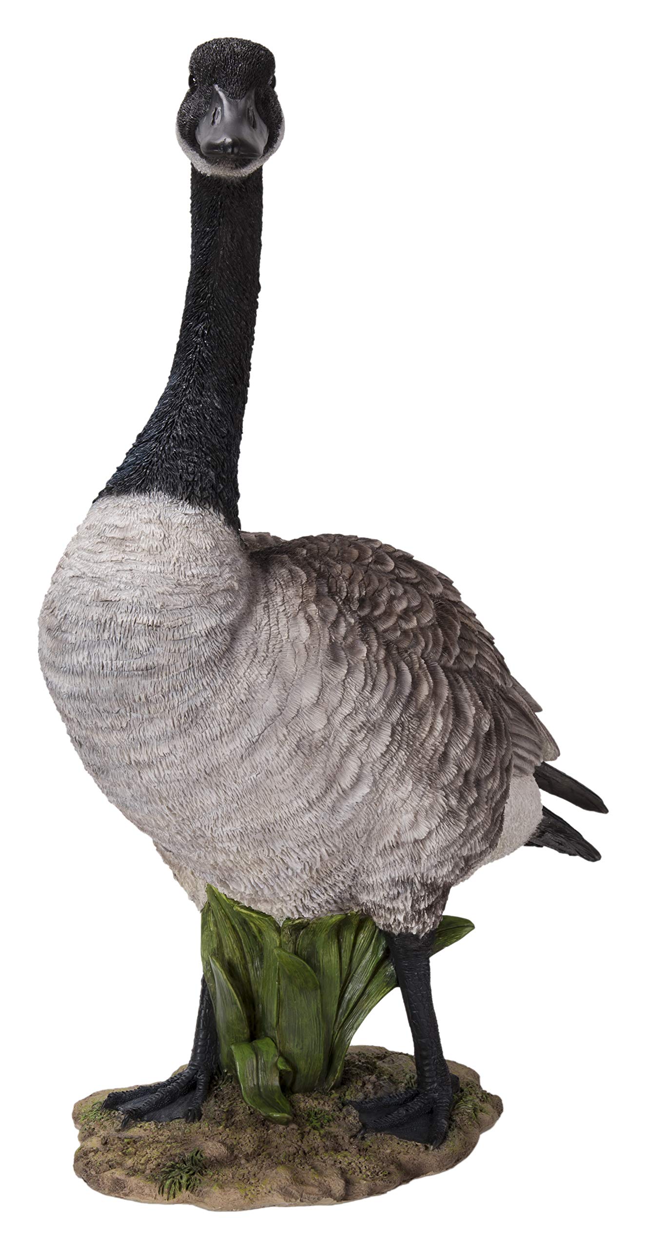 Hi-Line Gift Standing Canada Goose Statue - Grey/Natural Decorative Figurine for Home, Office & Garden Decor