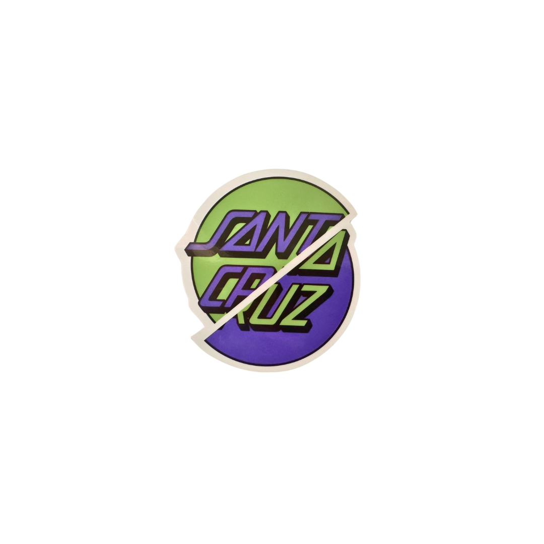 Santa Cruz Double Dot Sticker - Lilac & Green Vinyl Decal for Skateboards, Laptops, Water Bottles | Durable Outdoor & Indoor Decorative Stickers
