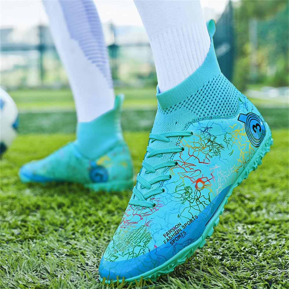 Youth Soccer Shoes for Boys & Girls - Firm Ground Turf Cleats for Outdoor Training & Matches