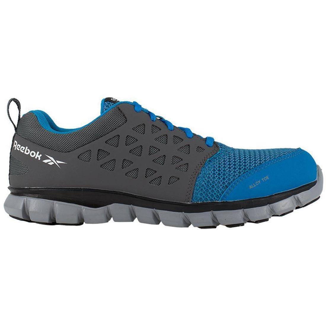 Sublite Cushion Alloy Toe Athletic Work Shoes for Men - Lightweight Safety Shoes with Shock Absorption, Breathable & Slip-Resistant - Ideal for Construction, Warehouse & Industrial Work (Blue/Grey)