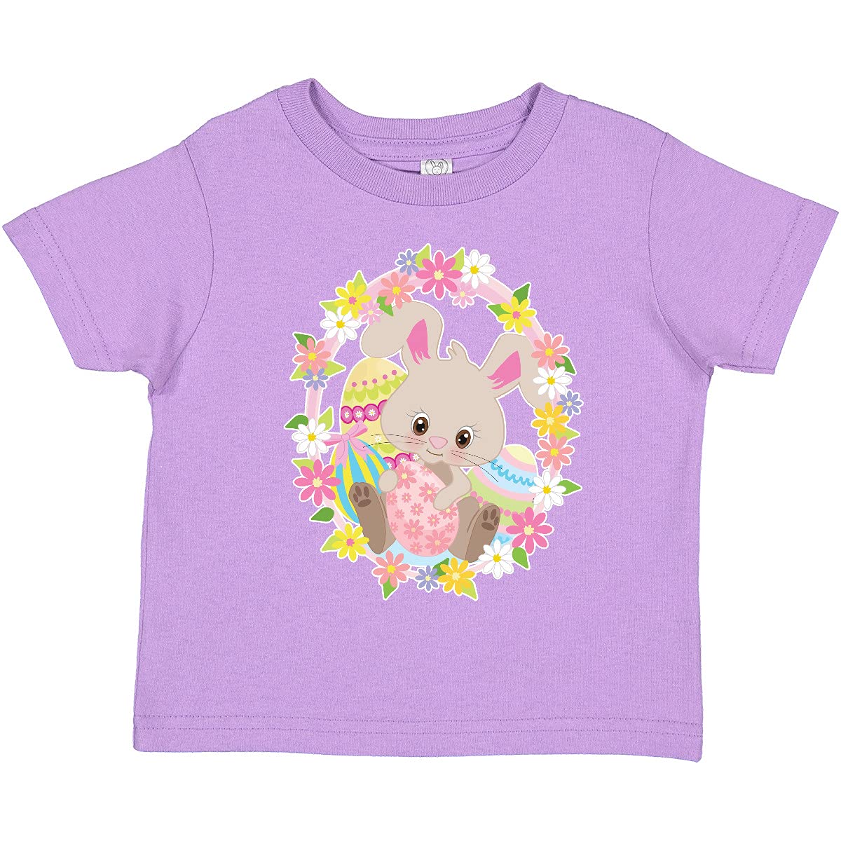 Easter Bunny with Flowers and Easter Eggs Toddler T-Shirt - Cute Spring Outfit for Boys & Girls - Perfect for Easter Celebrations, Egg Hunts & Family Photos