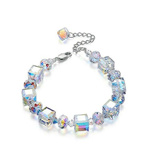 Aurora Borealis Crystal Bracelet 18K White Gold for Elegant Occasions