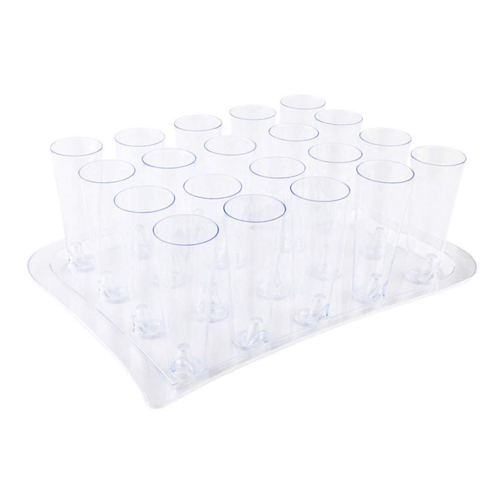4.5 oz Clear Plastic Straight Wall Shooter Glasses - 100-Pack with Durable Trays | Crack-Resistant Party Cups for Cocktails, Shots & Beverages | Perfect for Bars, Restaurants & Home Entertaining