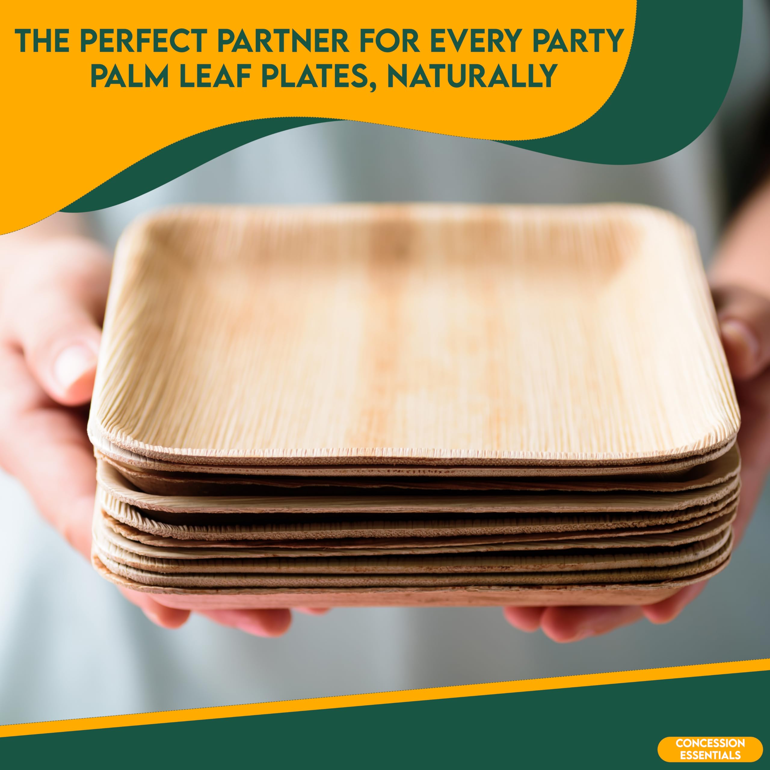Eco-Friendly Palm Leaf Plates 25-Pack - Biodegradable & Compostable Disposable Dinnerware, 6