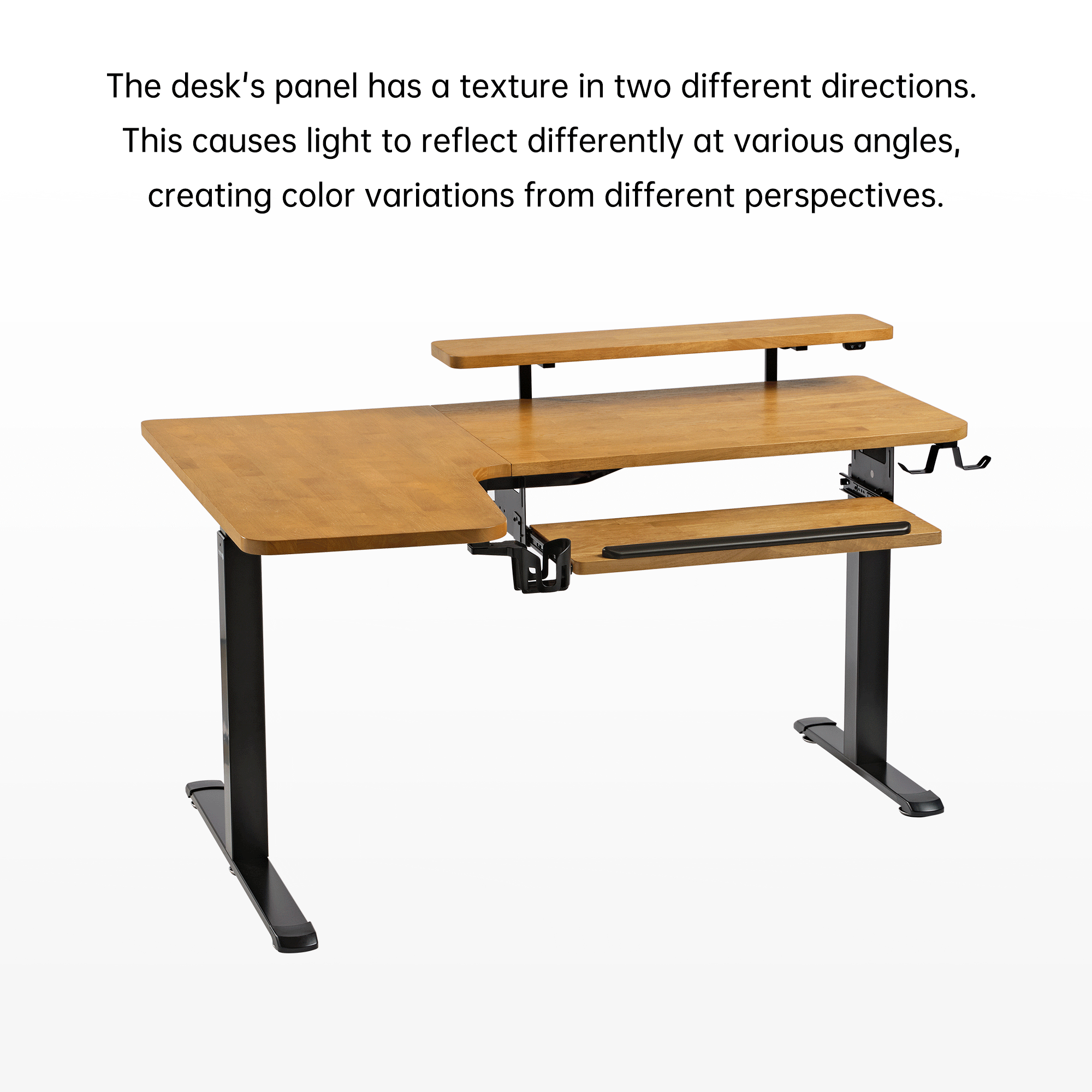 Ergonomic L-Shaped Standing Desk with Accessories Set (60x23 Inches) - Perfect for Home Office & Workspace Setup
