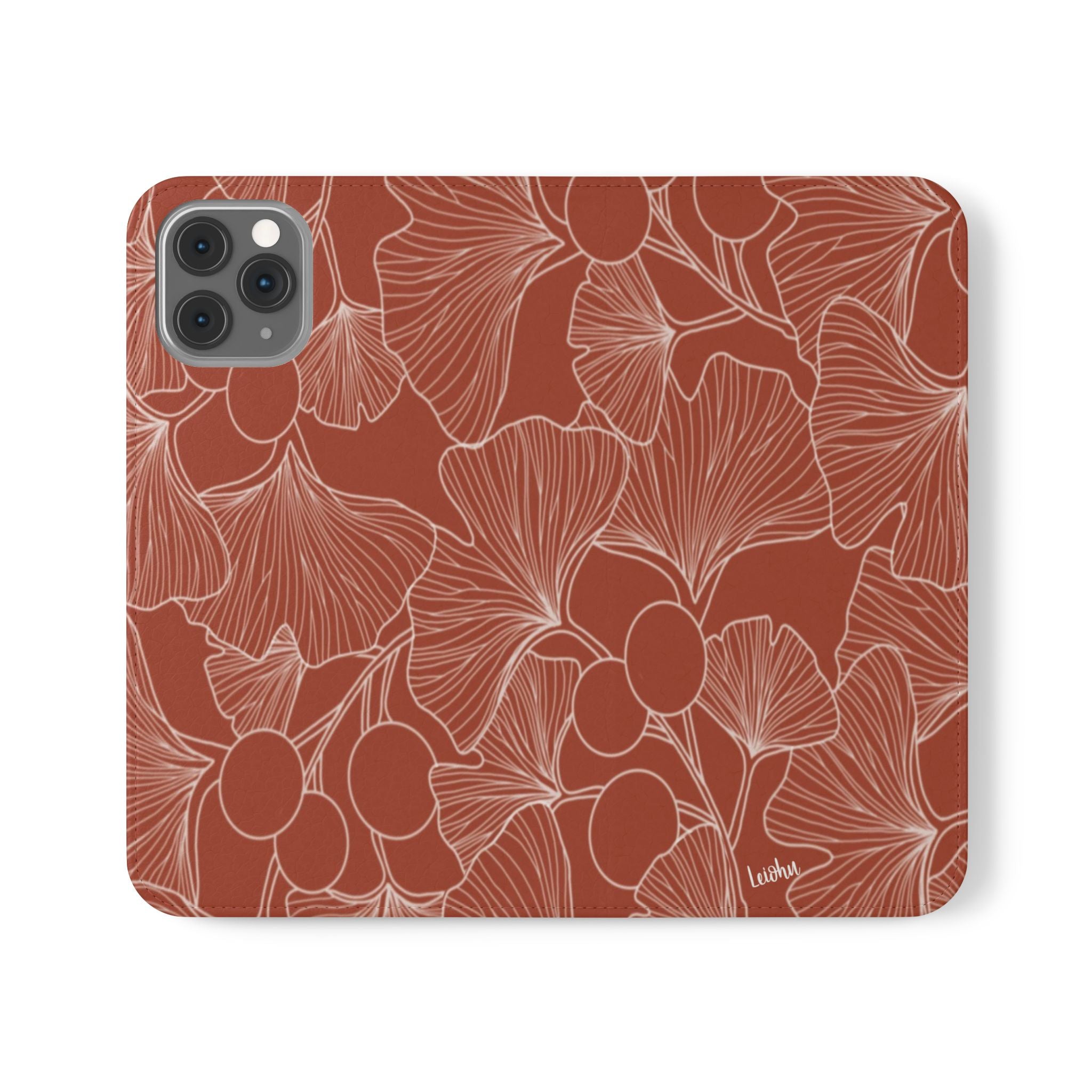 Premium Gingko Rust Folio Case for iPad - Elegant Leather Cover with Stand, Auto Sleep/Wake | Perfect for Work, Travel & Home Use