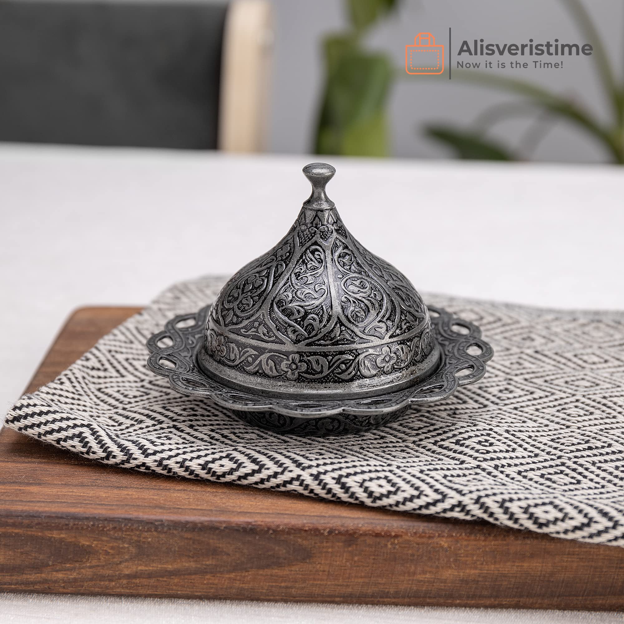 Handmade Turkish Tea Set - Authentic Black Zamzam Serving Glasses with Saucer, Tray & Spoon | Traditional Tea Ceremony Gift for Home, Cafe & Special Occasions