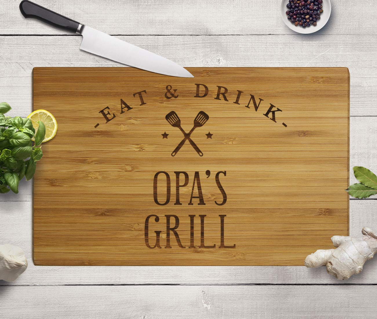 Premium Large Bamboo BBQ Cutting Board - 17.75 x 11-inch Laser Engraved Chopping Board for Kitchen, Chef & Grill - Perfect Gift for Christmas, Birthday & Housewarming - Ideal for Meat, Vegetables & Charcuterie Serving