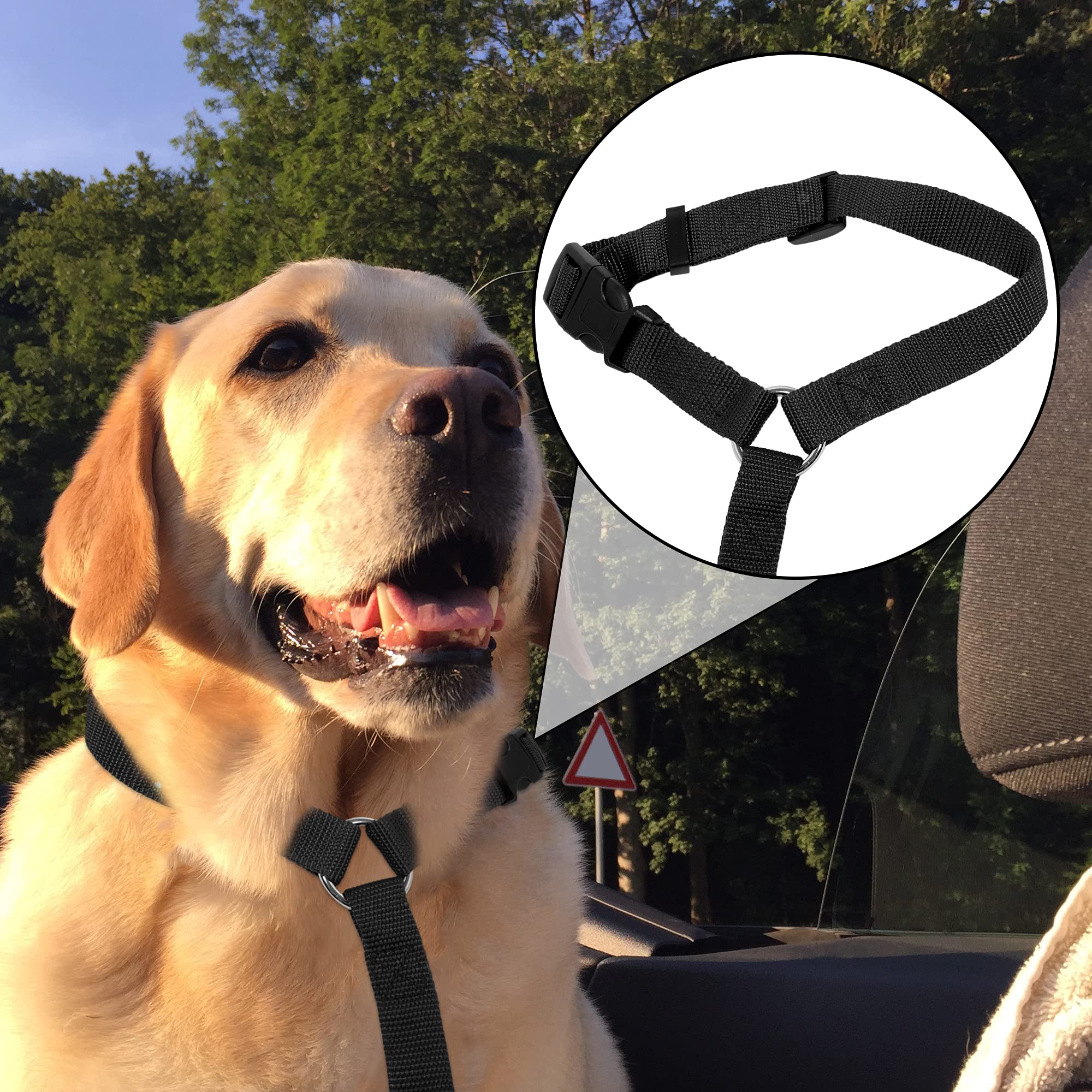 X AUTOHAUX 2-Pack Adjustable Pet Car Seat Belt for Dogs & Cats - Universal Vehicle Headrest Safety Harness - Secure Travel for Small & Medium Pets - Perfect for Road Trips & Vet Visits
