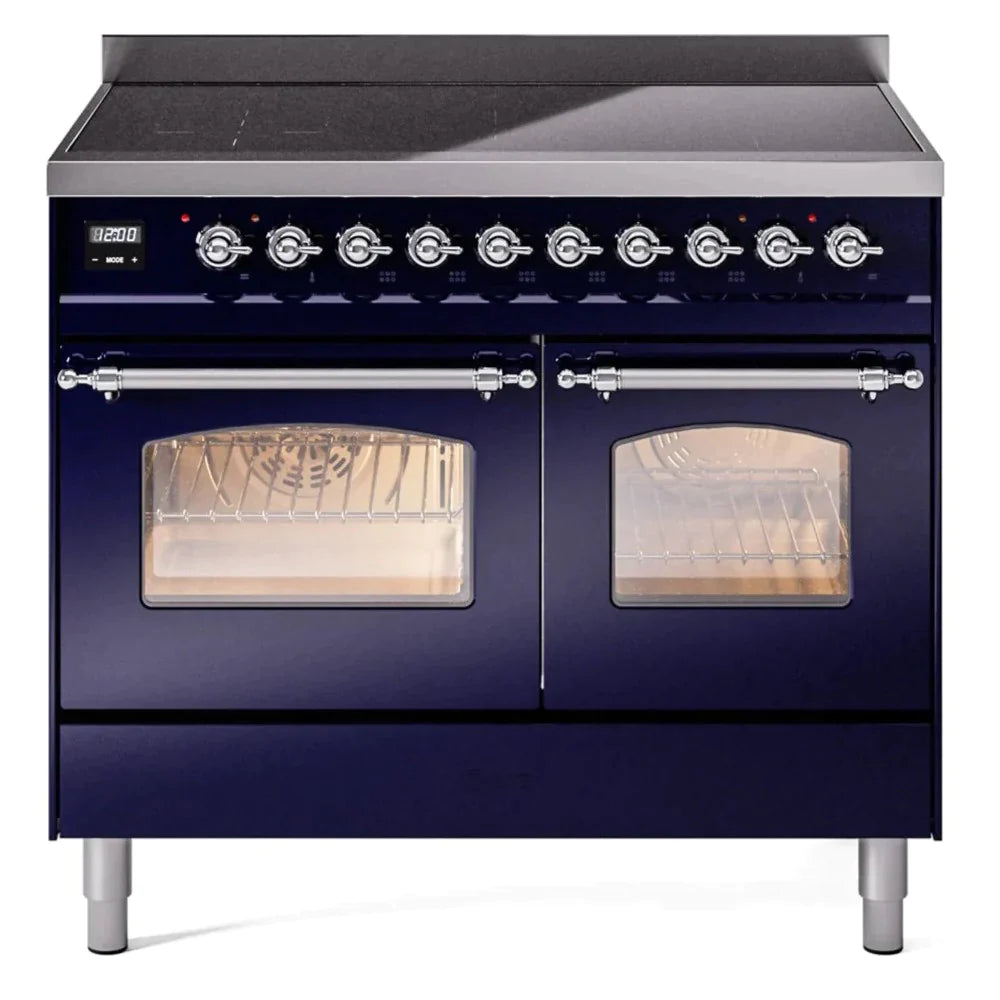 ILVE 40 Nostalgie II Series Freestanding Electric Double Oven Range - 6 Burners, Triple Glass Cool Door, Convection Oven, TFT Display & Child Lock | Perfect for Home Kitchens & Professional Chefs (Model UPDI406NMP)